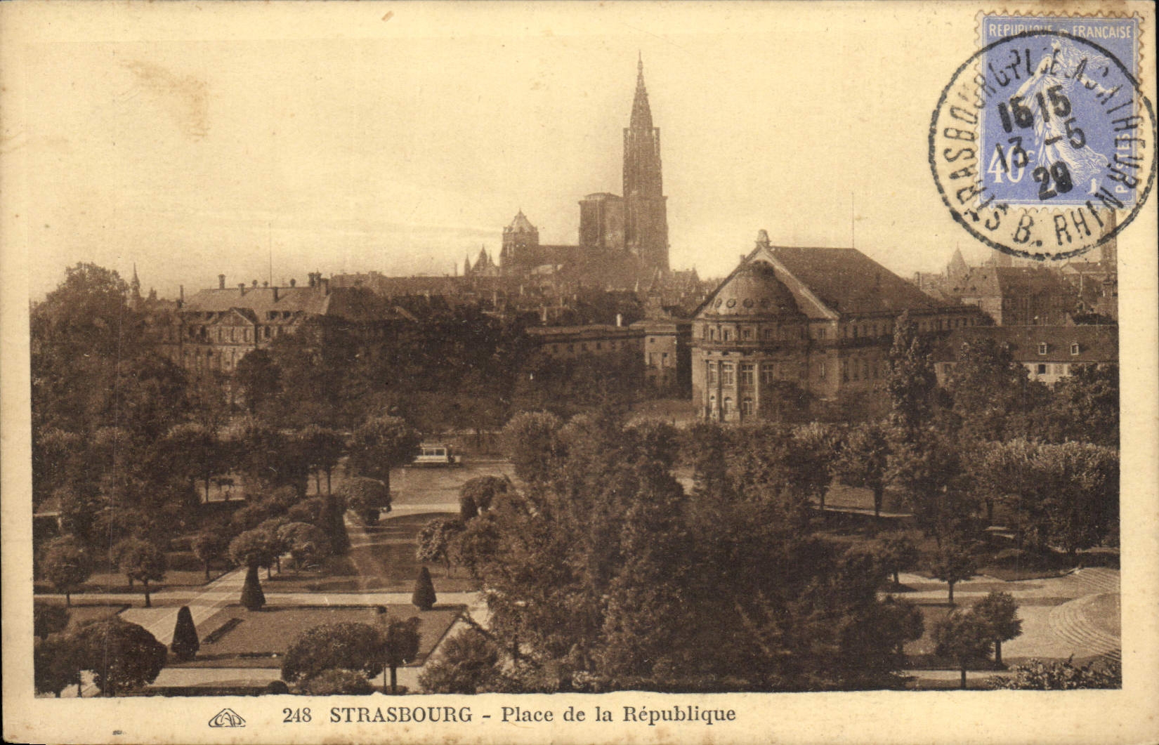 CPA Strasbourg Place de la Republique 
