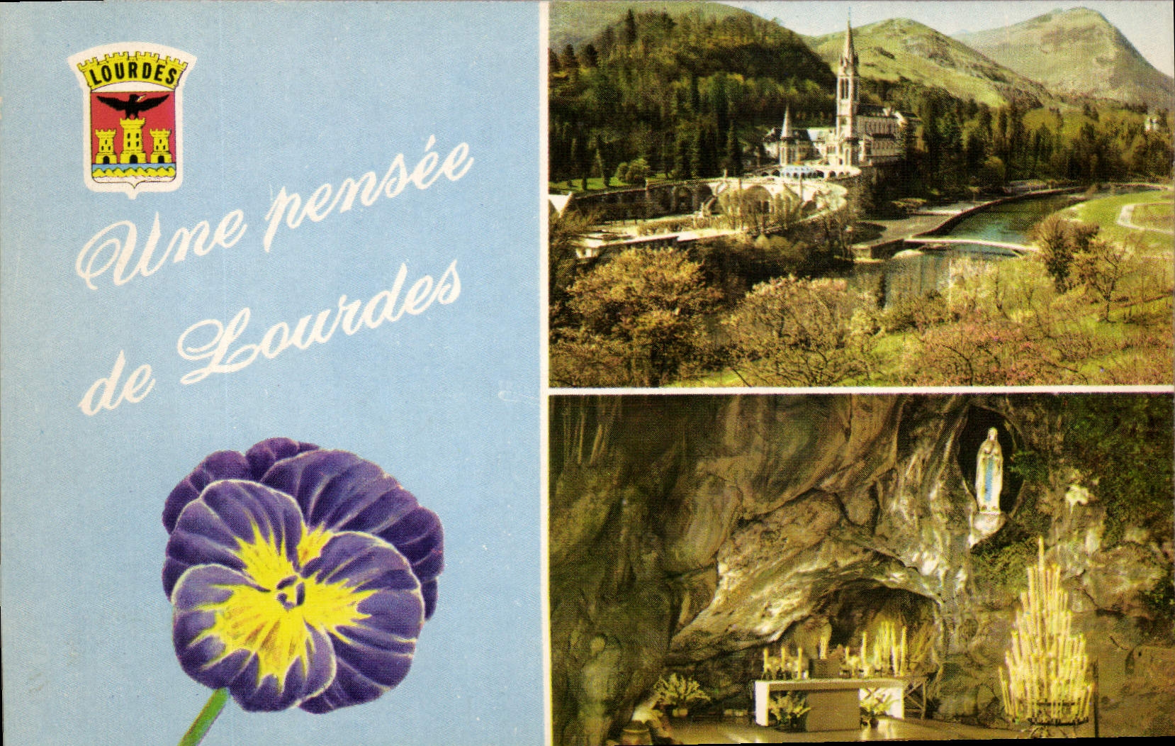 CPA Lourdes La Basilique et le Pic du Jer 