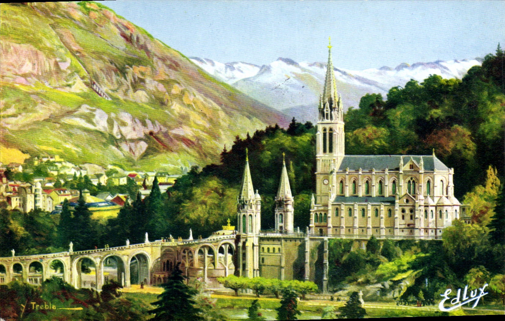 CPA Lourdes La Basilique 