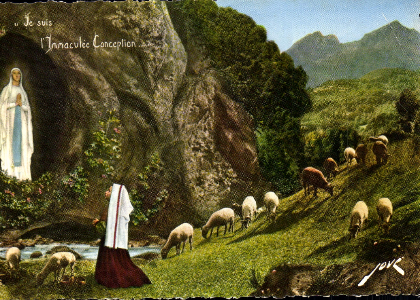 CPA Lourdes Apparition de la Sainte Vierge a Bernadette Reconstitution 