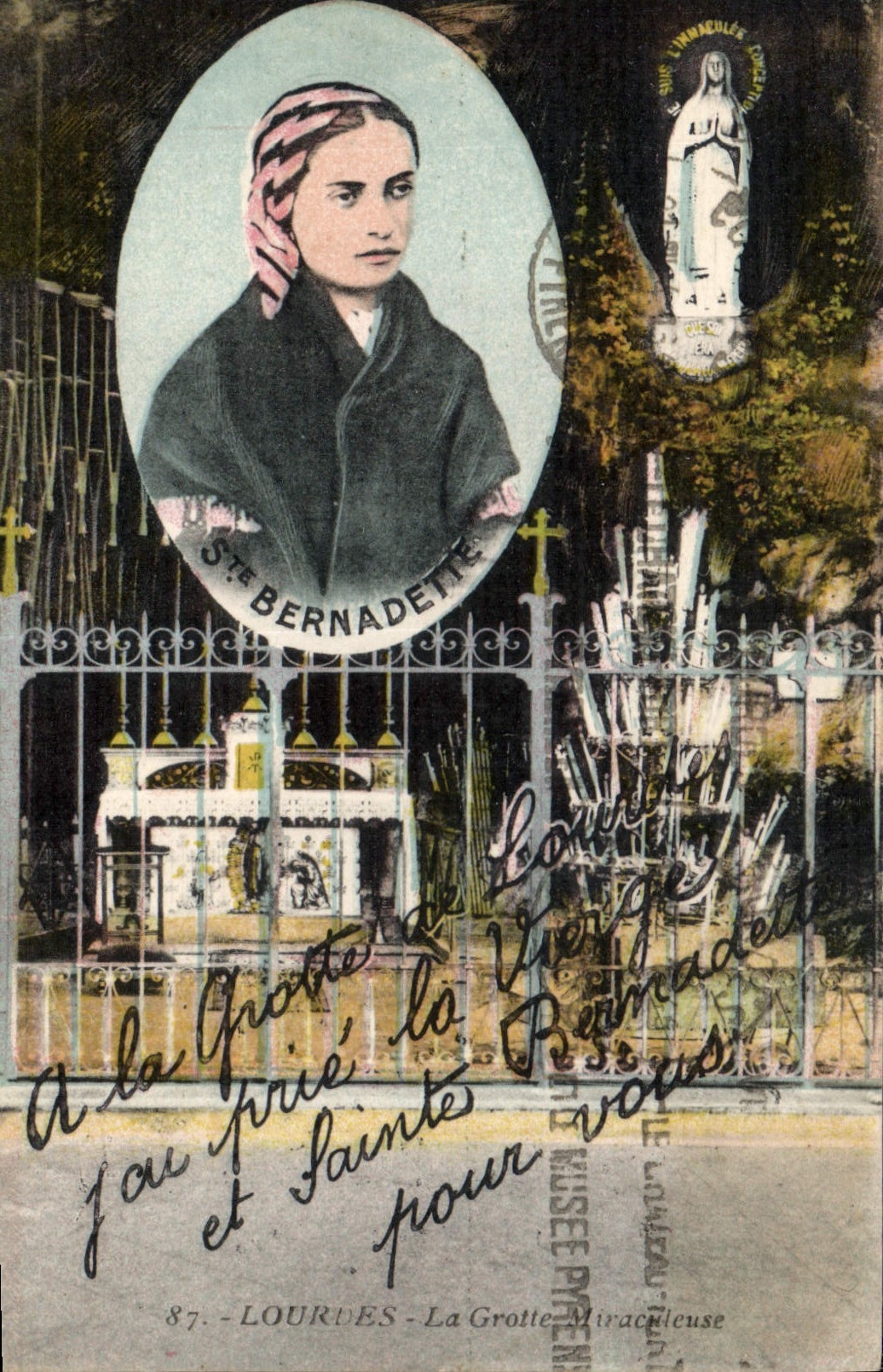 CPA Lourdes La Grotte Miraculeuse 