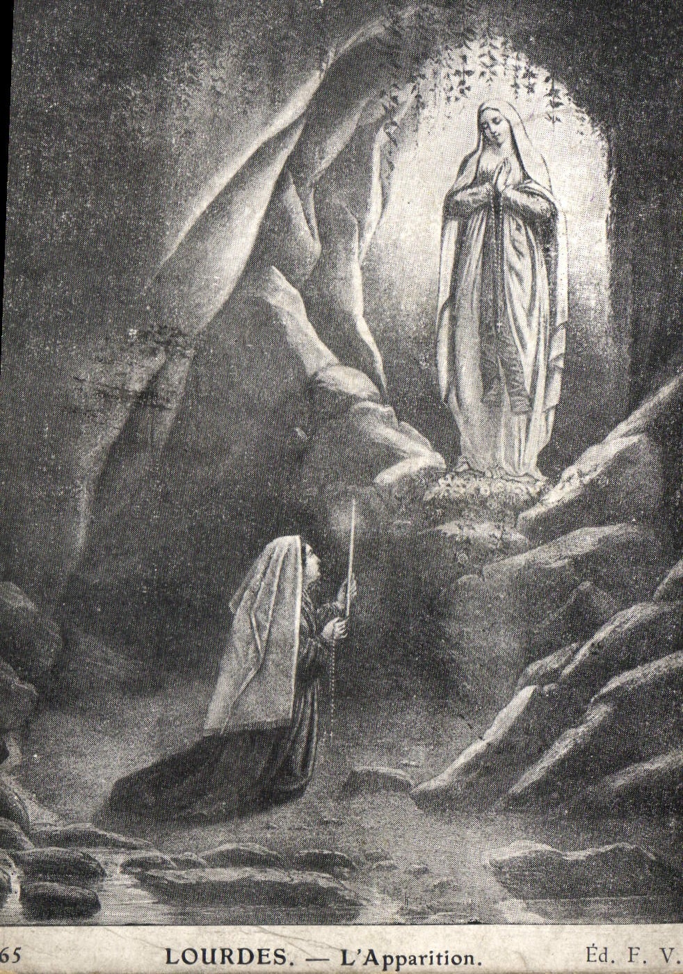 CPA Lourdes L'Apparition 