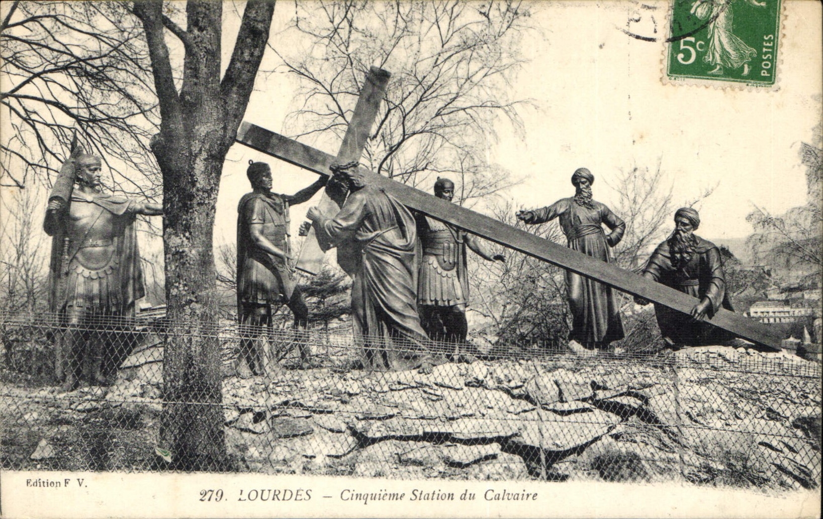 CPA Lourdes Cinquieme Station du Calvaire 