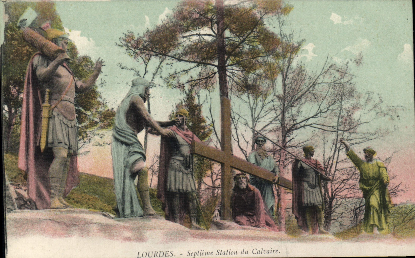 CPA Lourdes Septieme Station du Calvaire 
