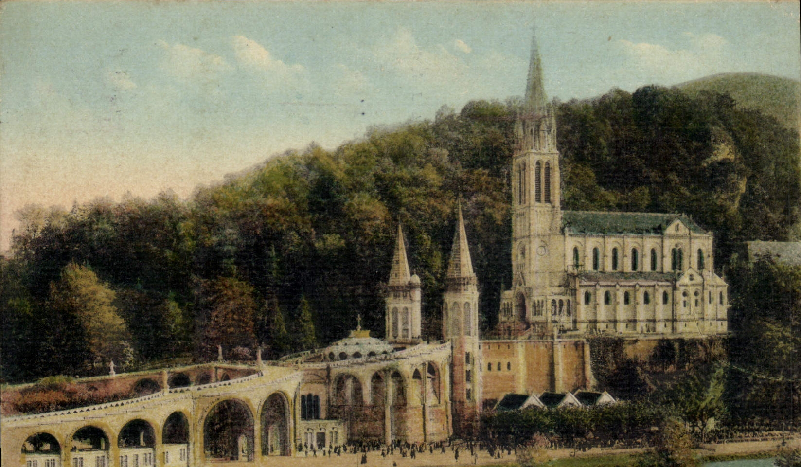 CPA Lourdes La Basilique et le Calvaire 