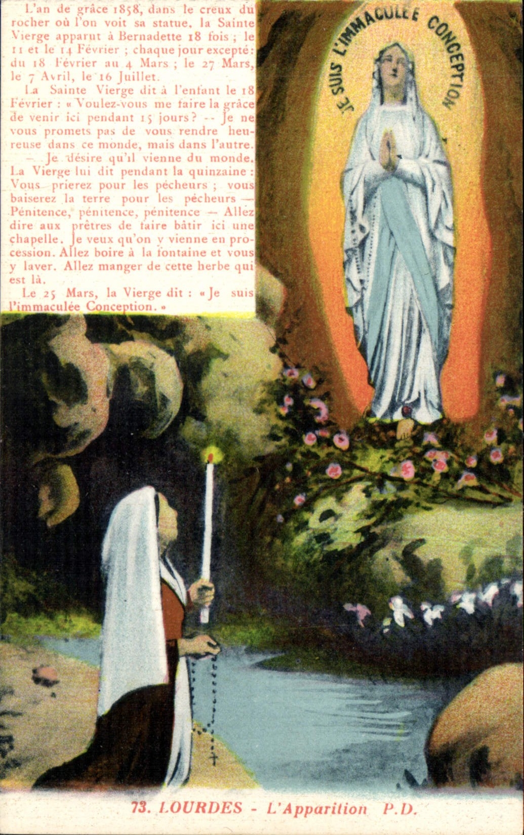 CPA Lourdes L'Apparition 