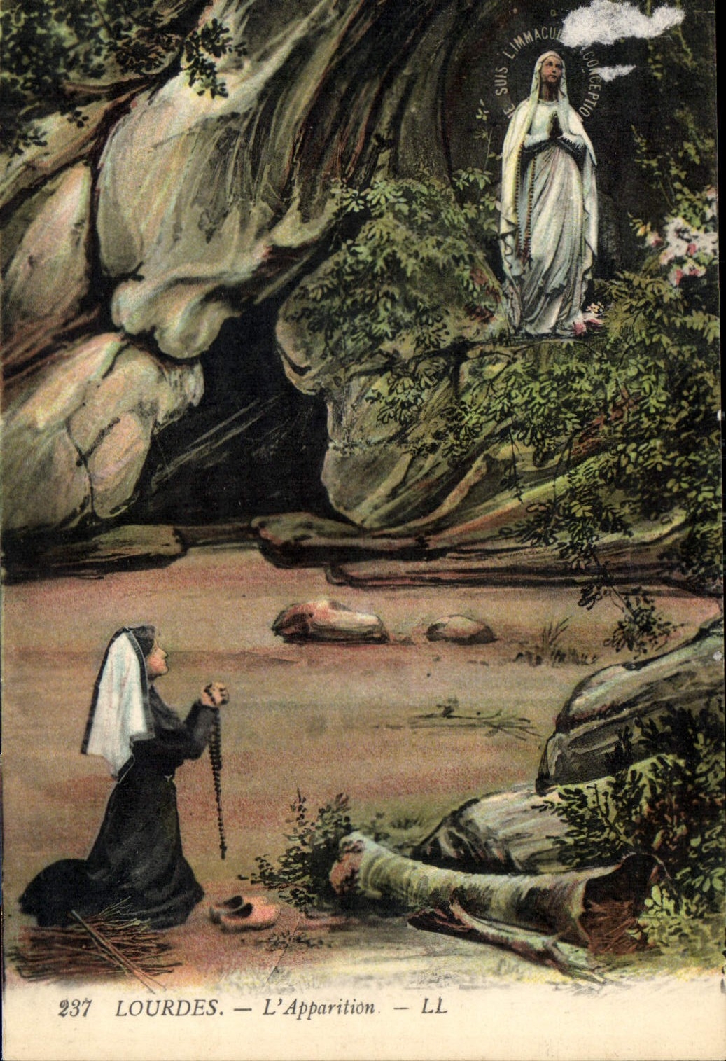 CPA Lourdes L'Apparition 