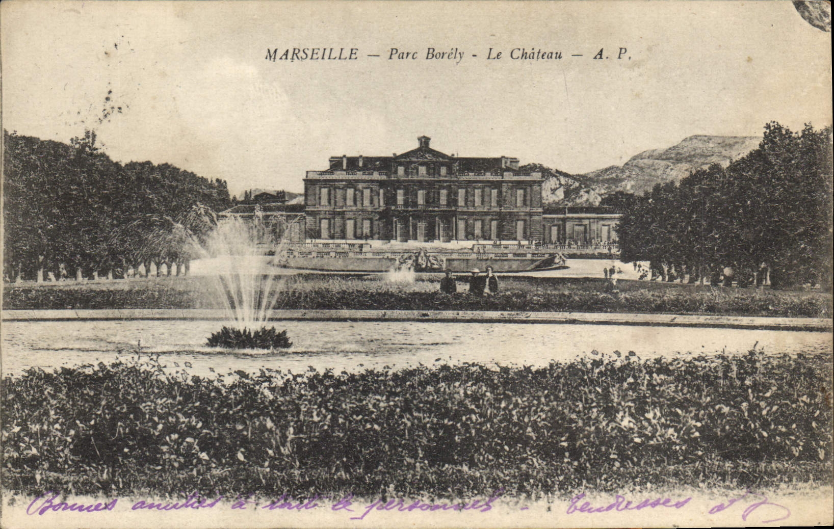 CPA Marseille parc Borely Le Chateau 