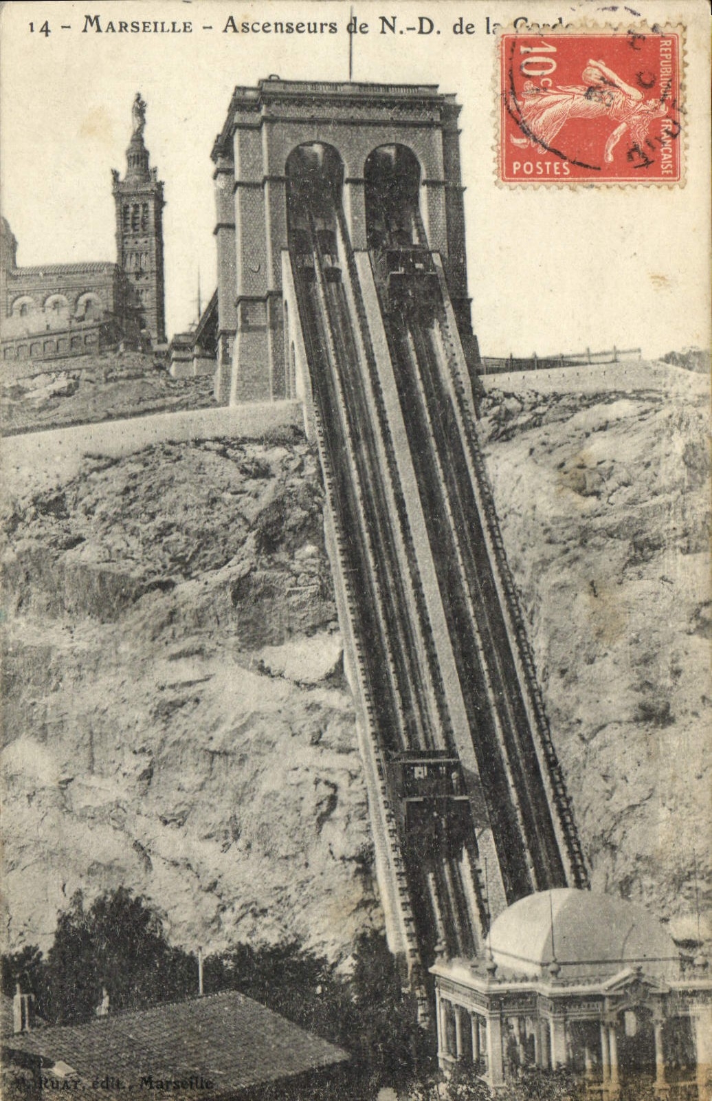 CPA Marseille Ascenseurs de N d de la Garde 