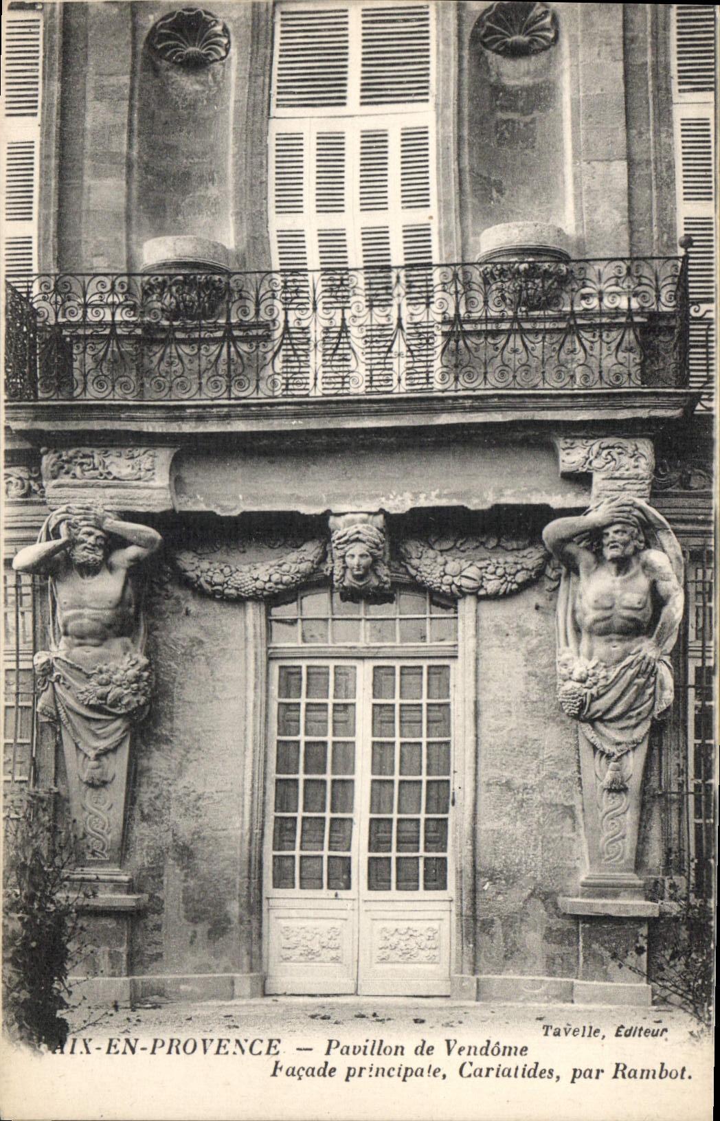 CPA Aix en Provence Pavillon de Vendome Facade principale Cariatides par Rambot 