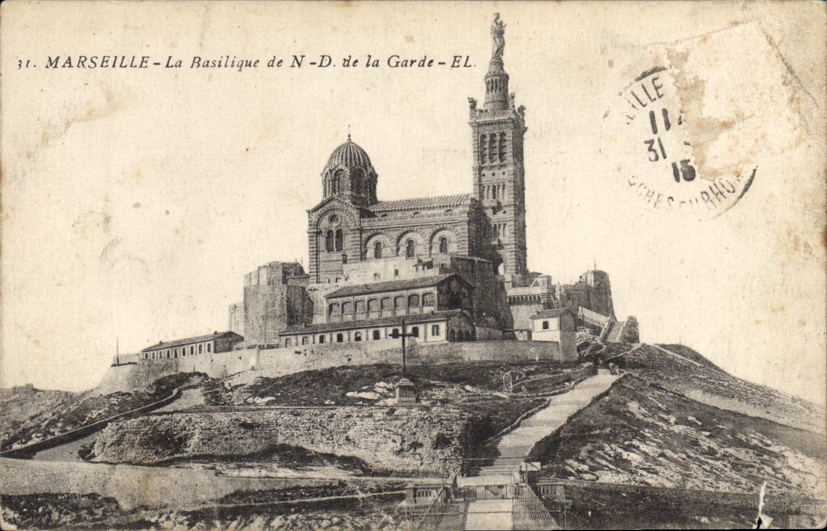 CPA Marseille la Basilique de N D de la Garde 