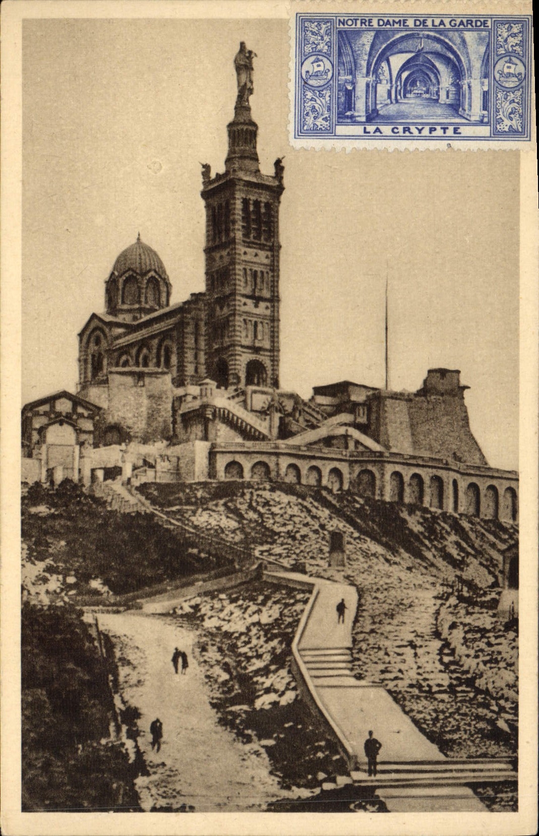 CPA Marseille Basilique N D de la Garde Vignette La crypte