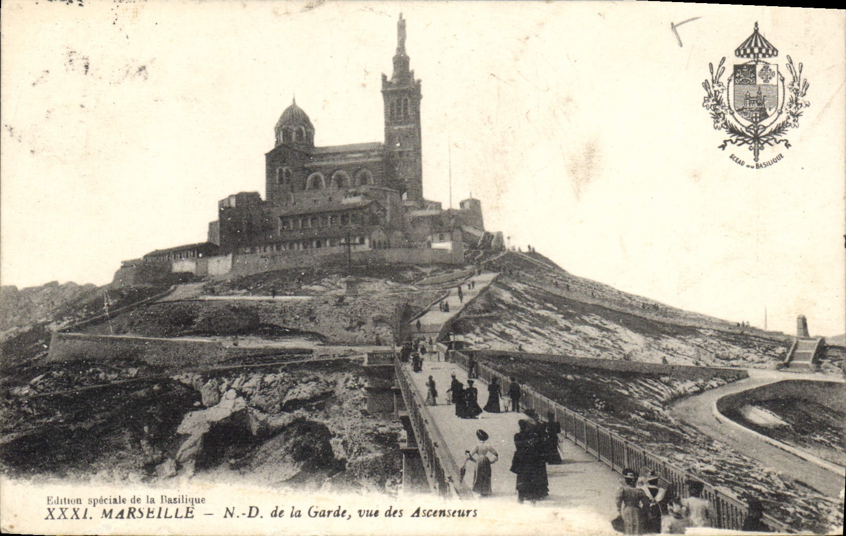 CPA Marseille N D de la Garde vue des Ascenseurs 