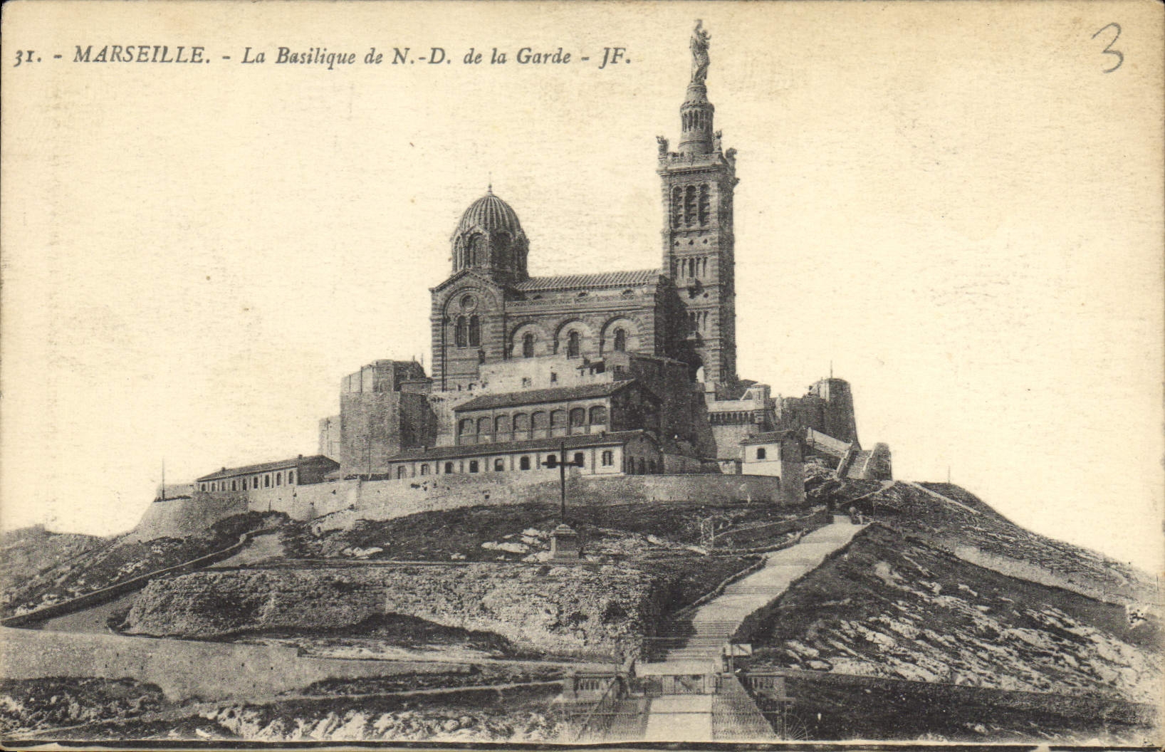 CPA Marseille la Basilique de N D de la Garde 