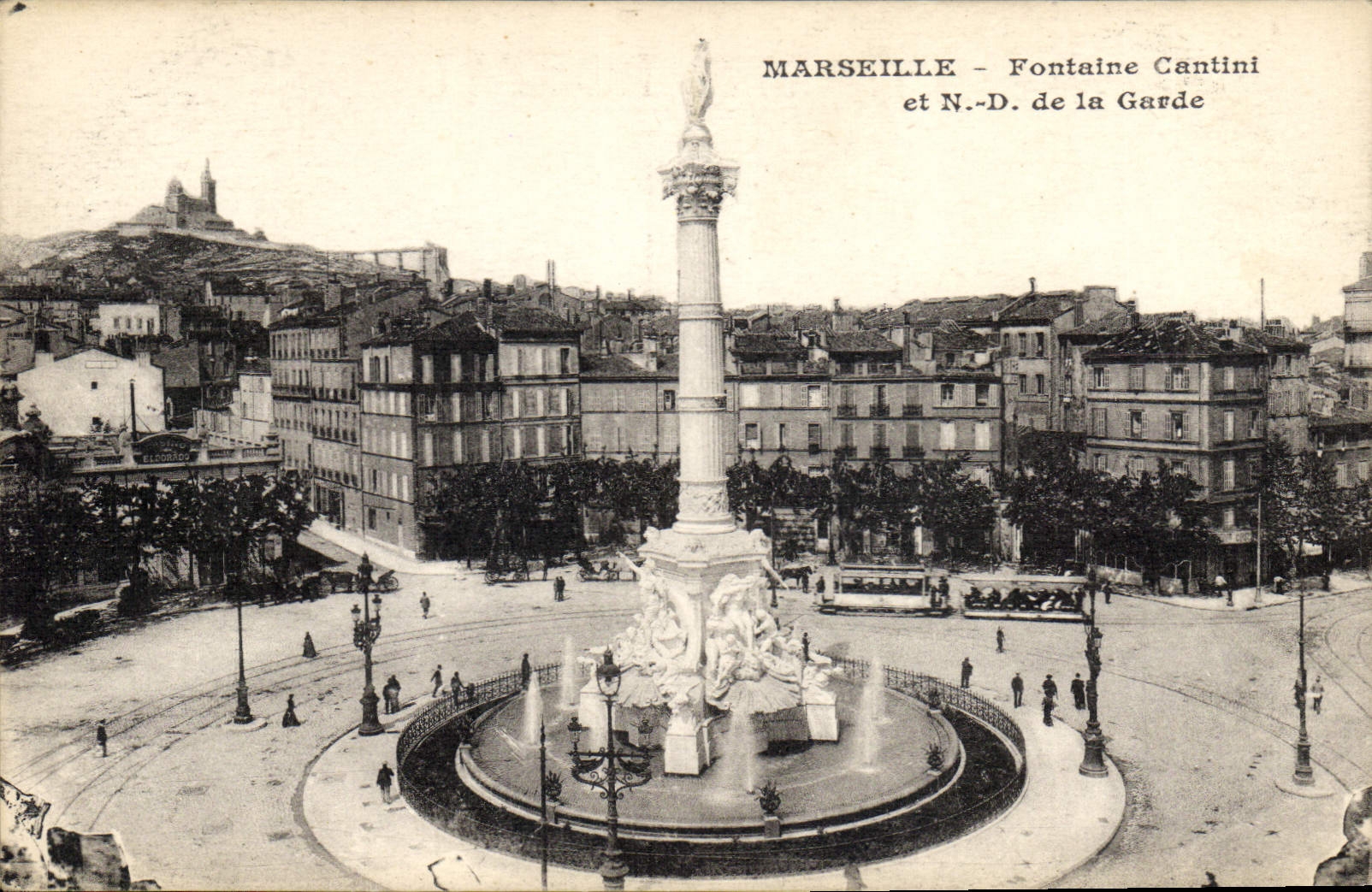 CPA Marseille Fontaine Cantini et N D de la Garde 
