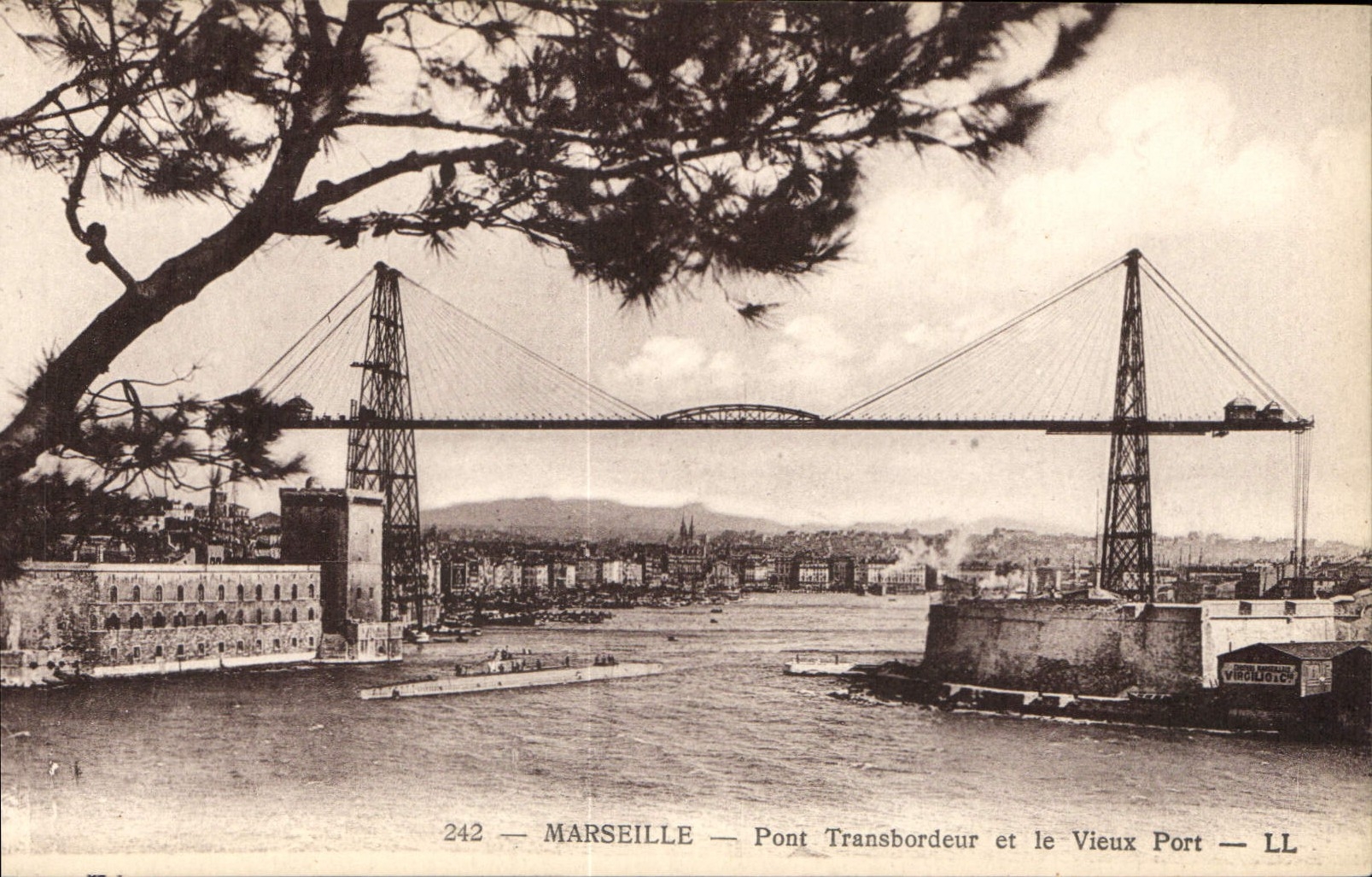 CPA Marseille Pont Transbordeur et le vieux Port
