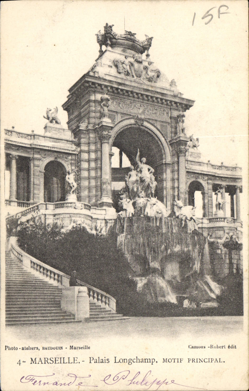 CPA Marseille Palais Longchamp Motif Principal 