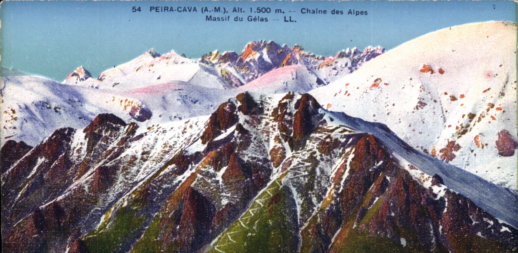 CPA Peira Cava A M Chaine des Alpes Massif du Gelas