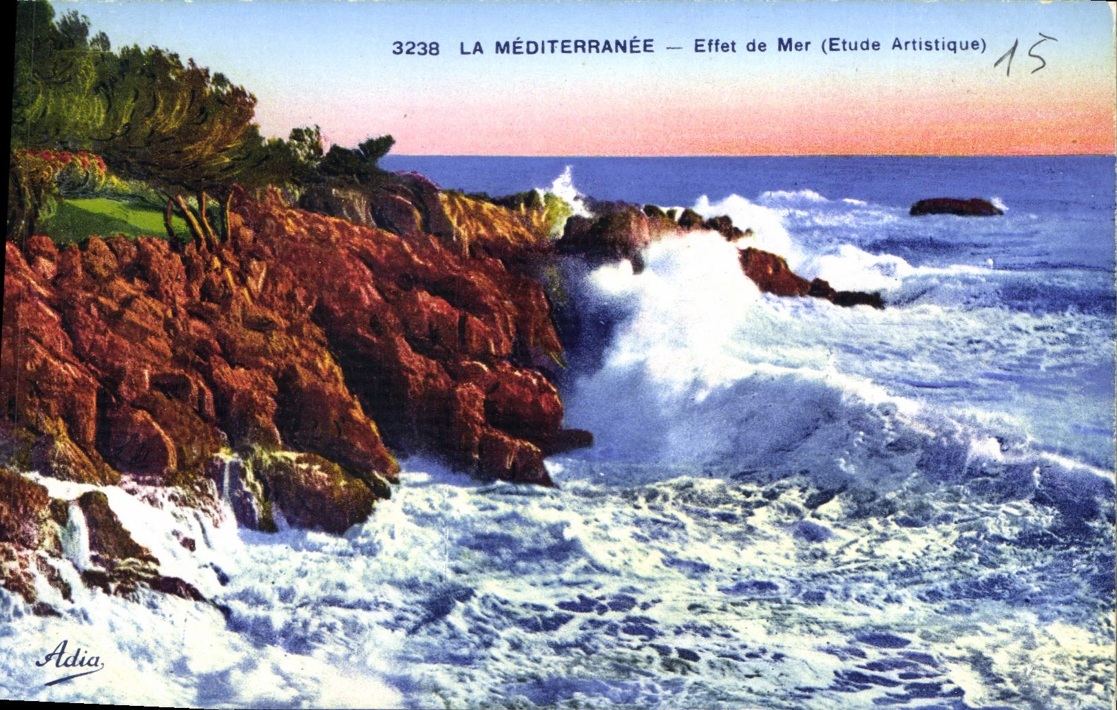CPA La Mediterranee Effet de Mer Etude Artistique 