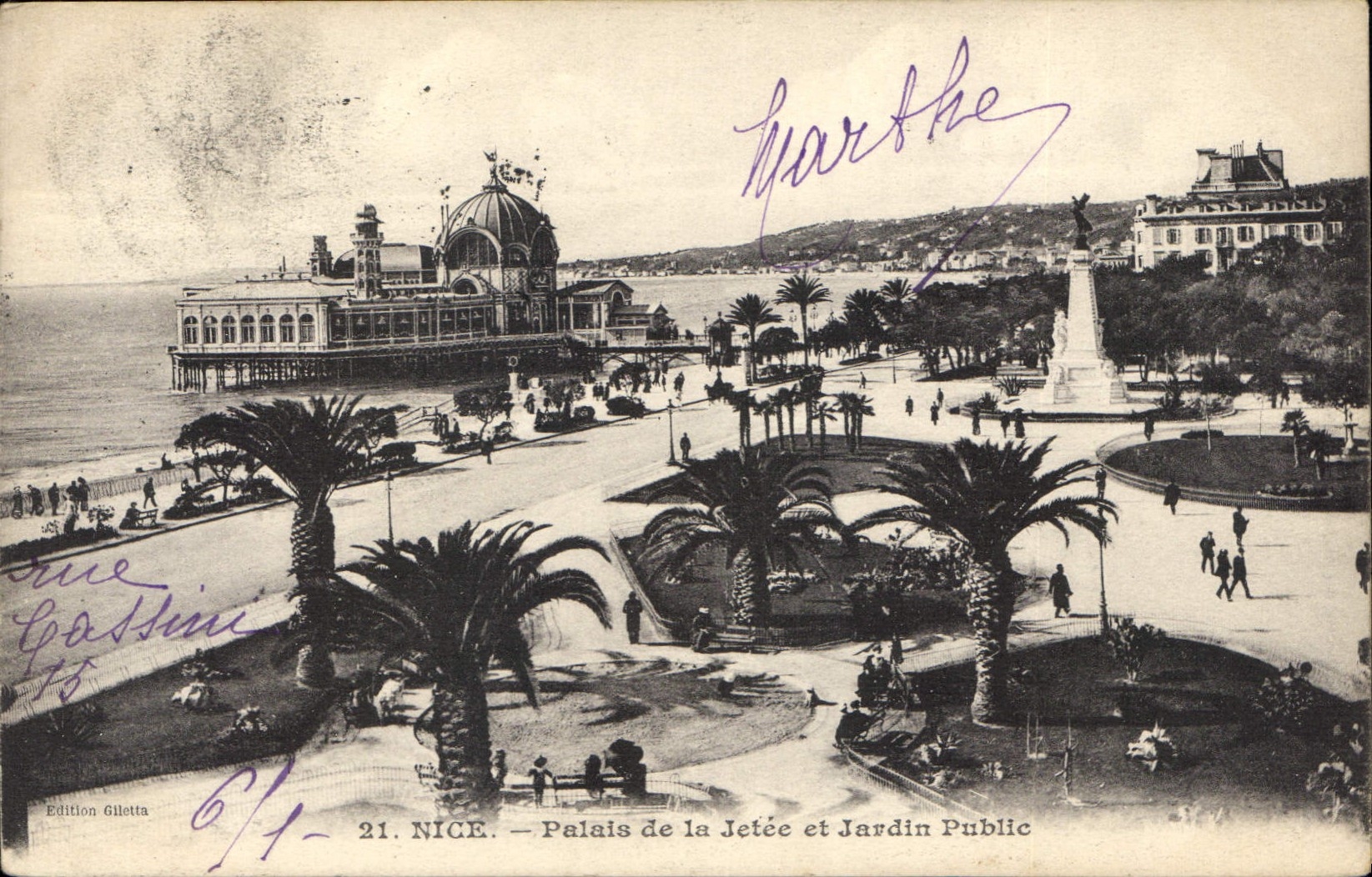 CPA Nice Palais de la Jetee et Jardin public