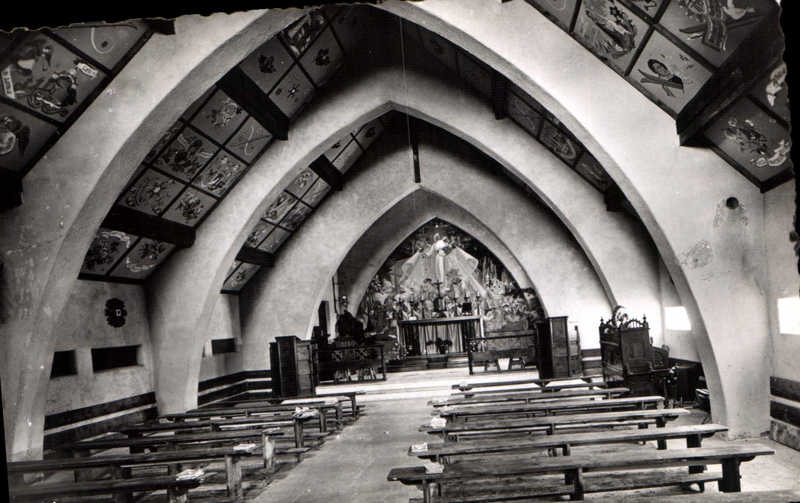 CPA Les Alpes Maritimes Valberg Sanctuaire de Notre Dame des Neiges Interieur 
