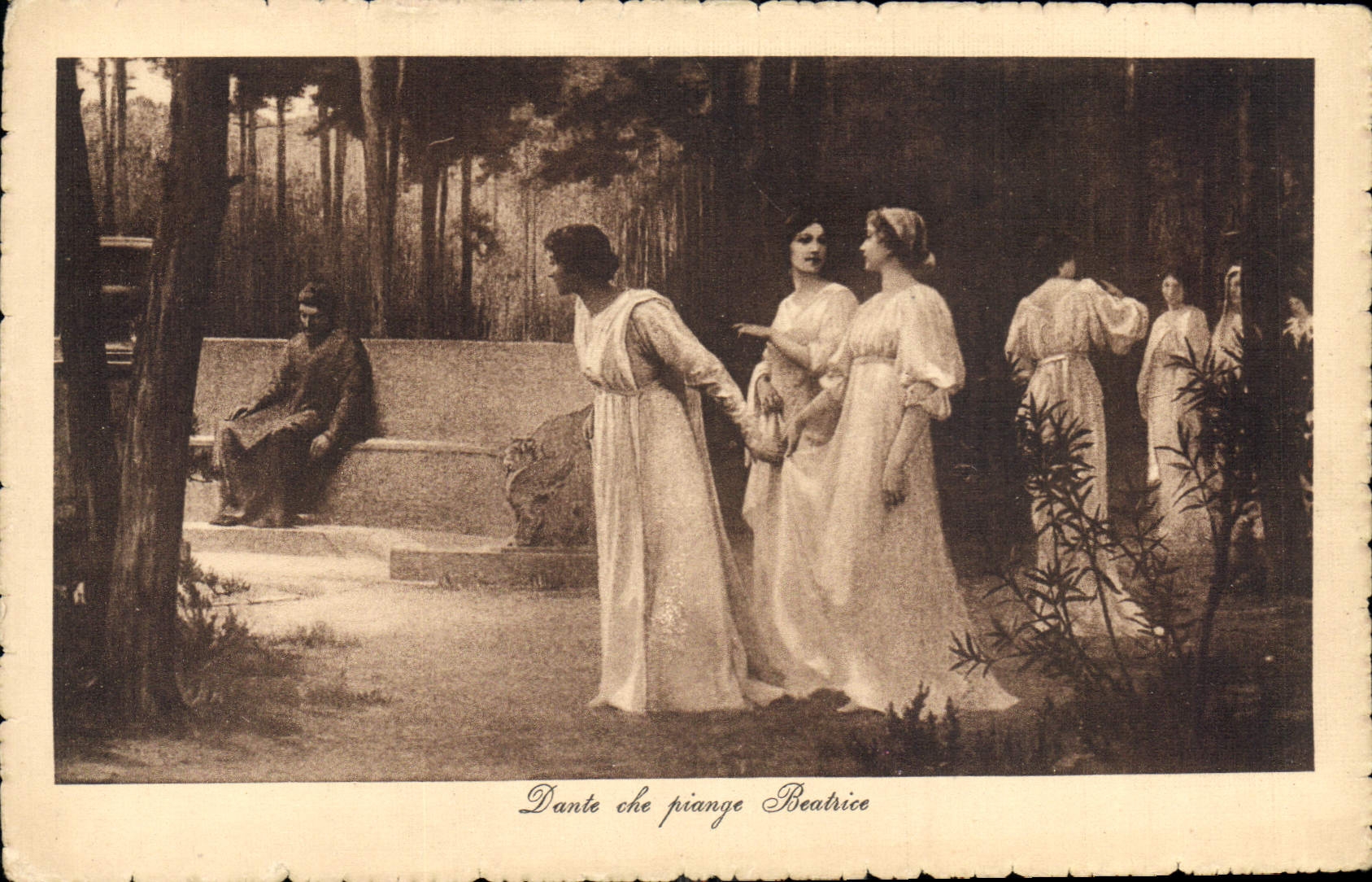 CPA Dante che pianye Reatrice 