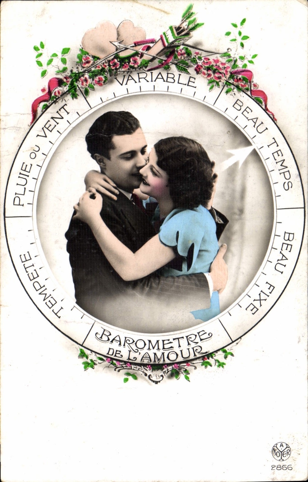 CPA Barometre de l'Amour Femme