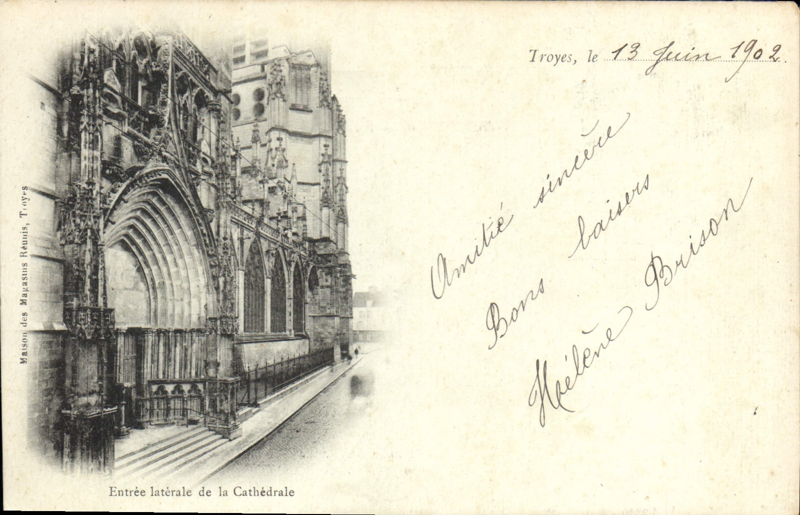 CPA Troyes Entree Laterale de la Cathedrale 