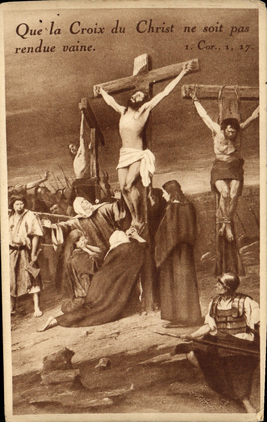 CPA Que la Croix du Christ ne soit pas rendue vaine Christ