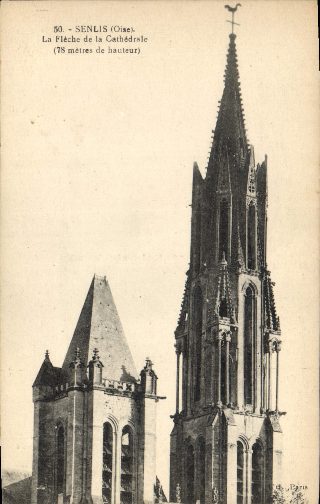 CPA Senlis Oise la Fleche de la Cathedrale 