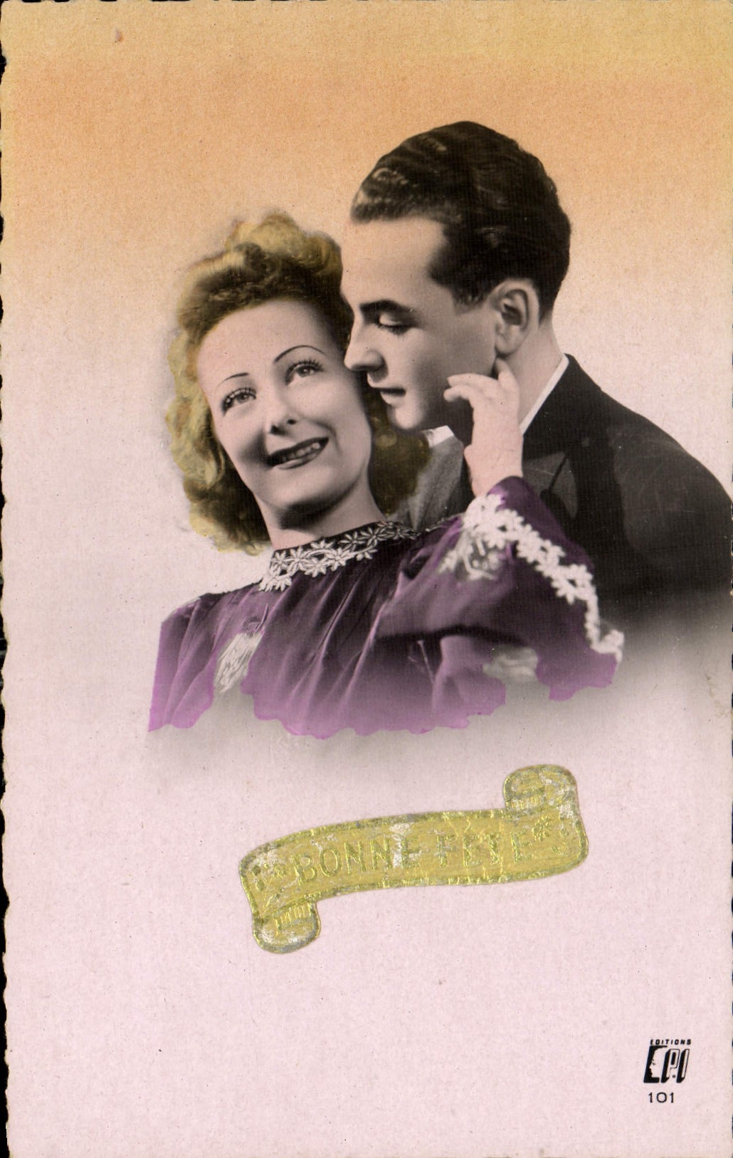 CPA Bonne Annee Femme