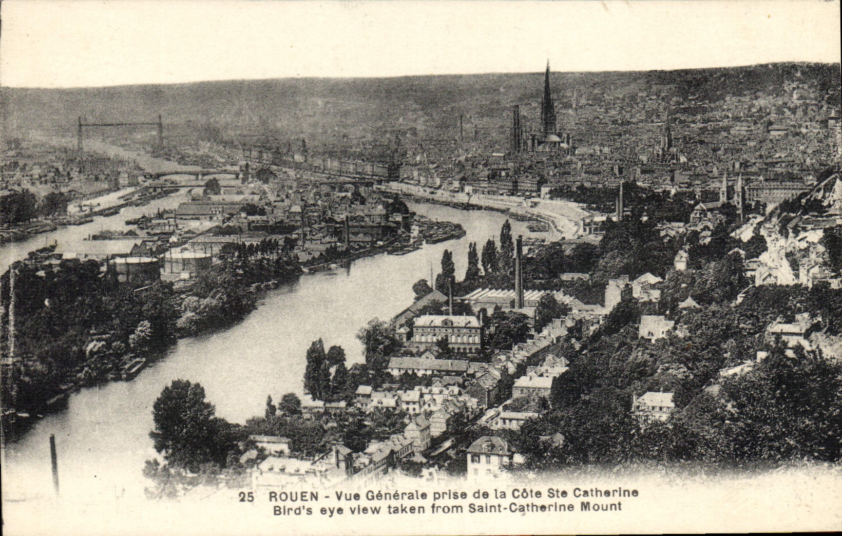 CPA Rouen Vue generale prise de la Cote Ste Catherine