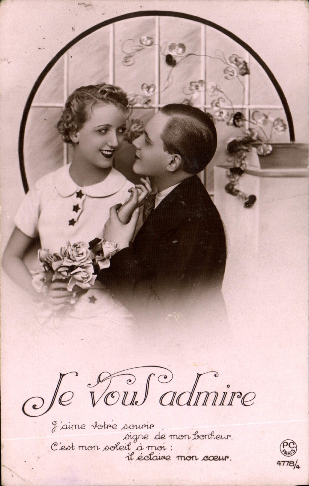 CPA Je vous admire Femme