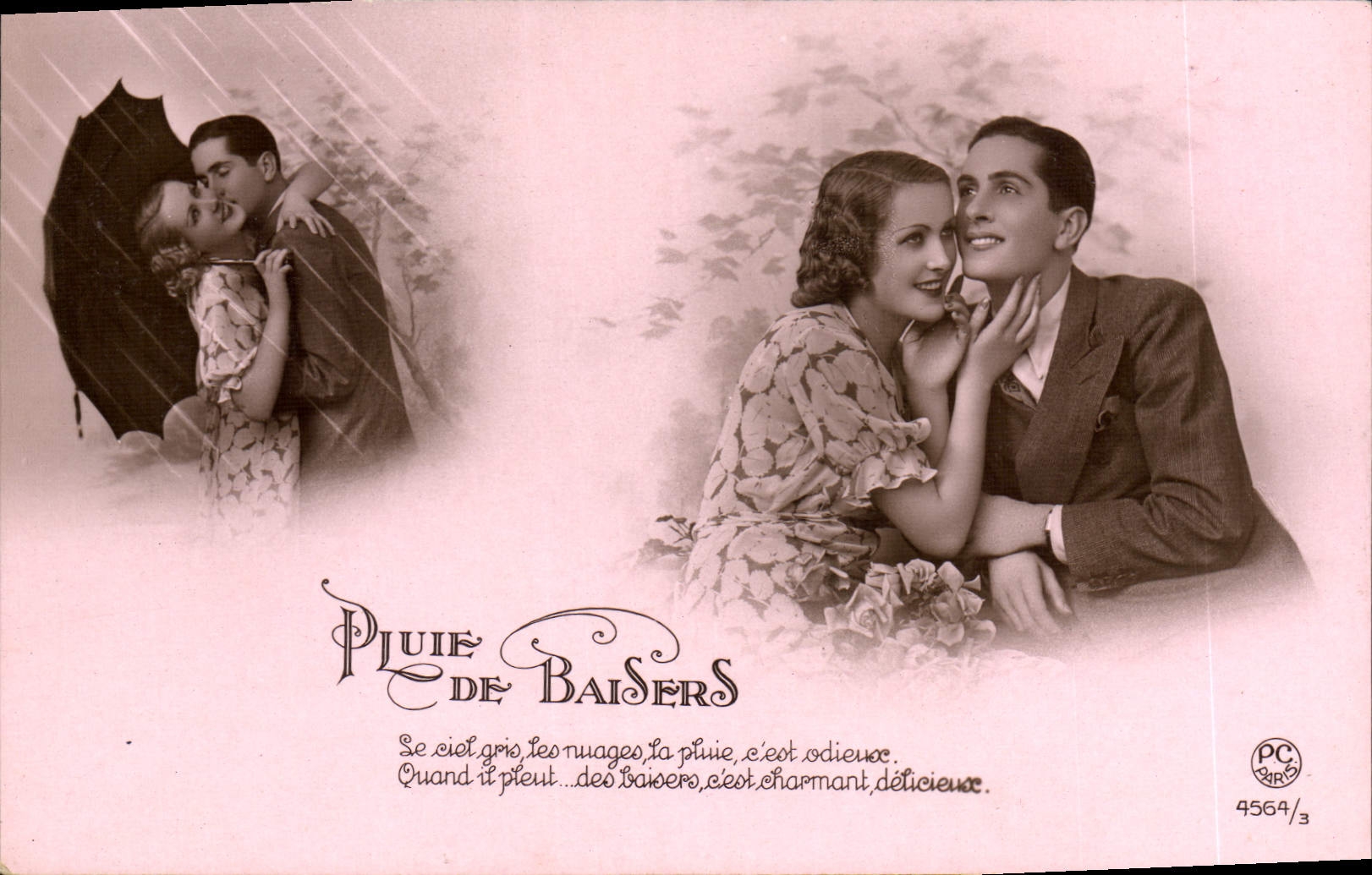 CPA Pluie de Baisers Femme