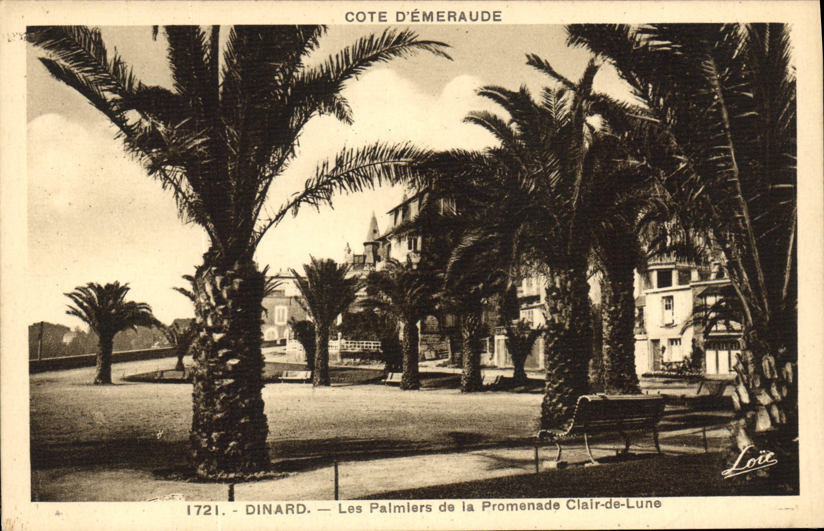 CPA Cote d'Emeraude Dinard Les Palmiers de la Promenade Clair de Lune 