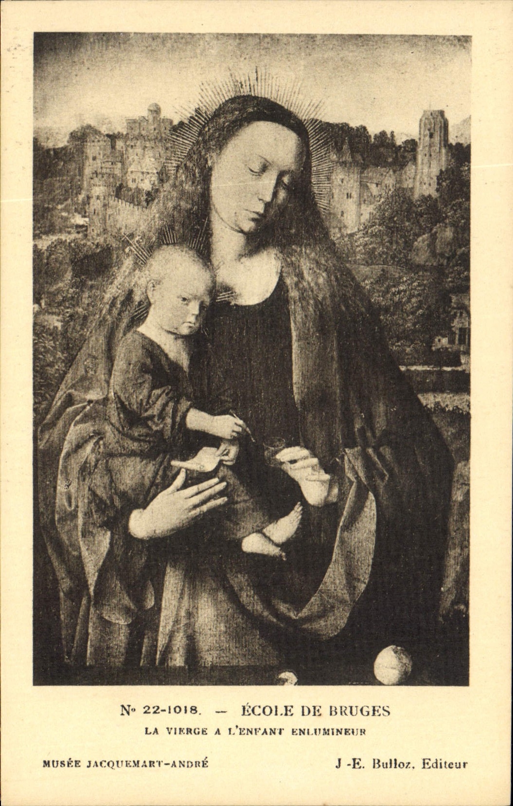 CPA Ecole de Bruges la Vierge a l'Enfant enlumineur Musee Jacquemart Andre 