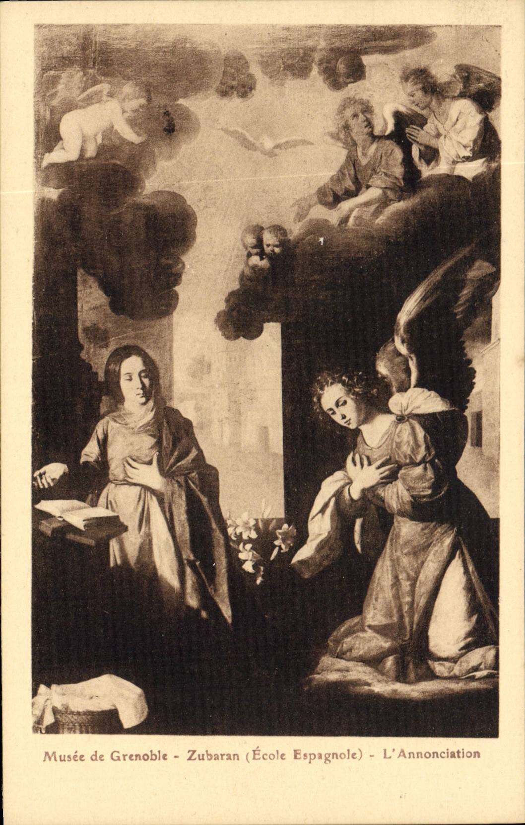 CPA Musee de Grenoble Zubaran Ecole Espagnole l'Annonciation 
