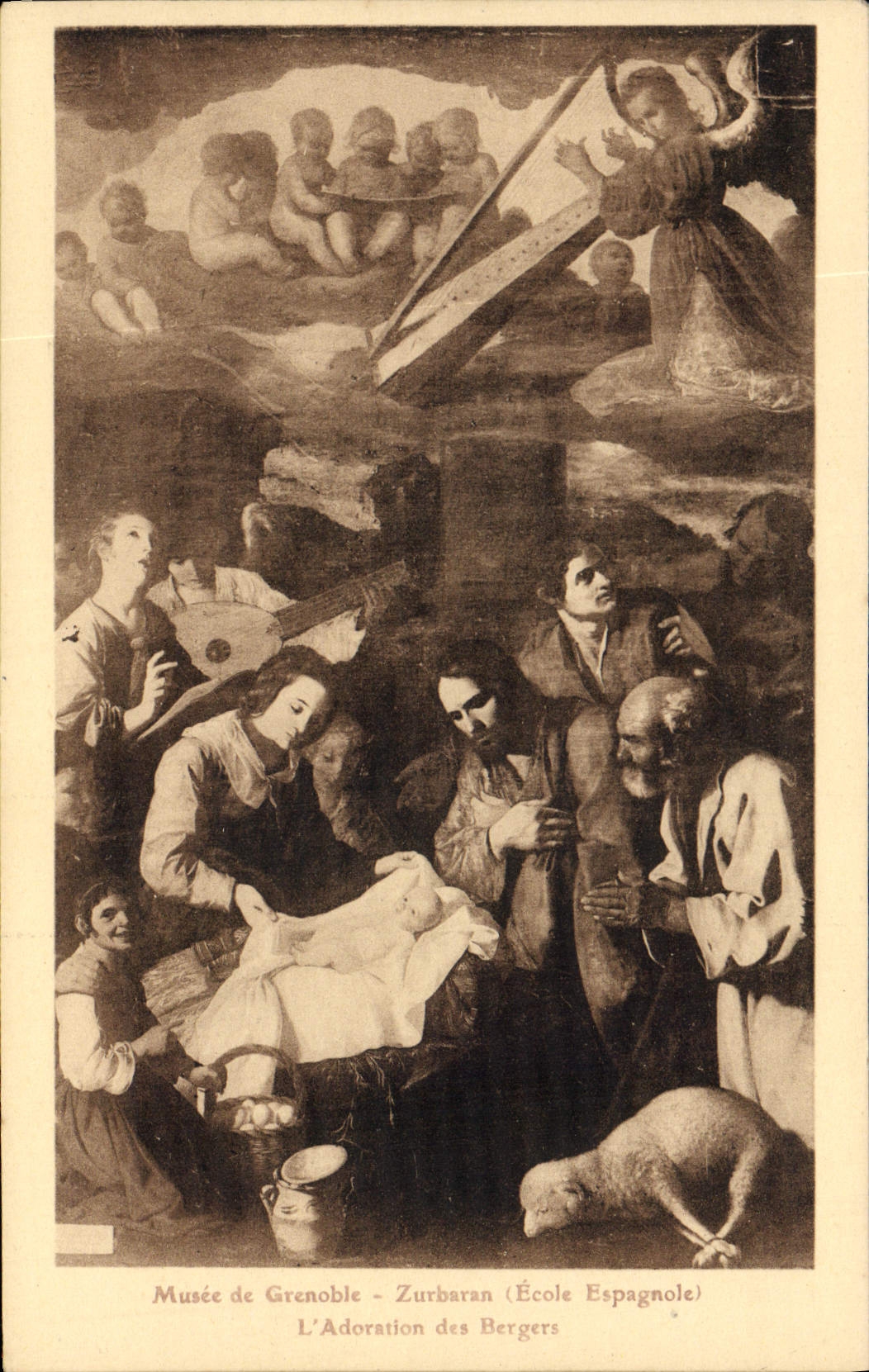 CPA Musee de Grenoble Zubaran Ecole Espagnole l'Adoration des Bergers