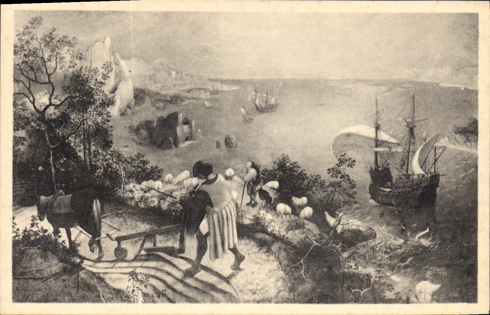 CPA P Bruegel le Vieux 1525 1569 Paysage avec la chute d'Icare