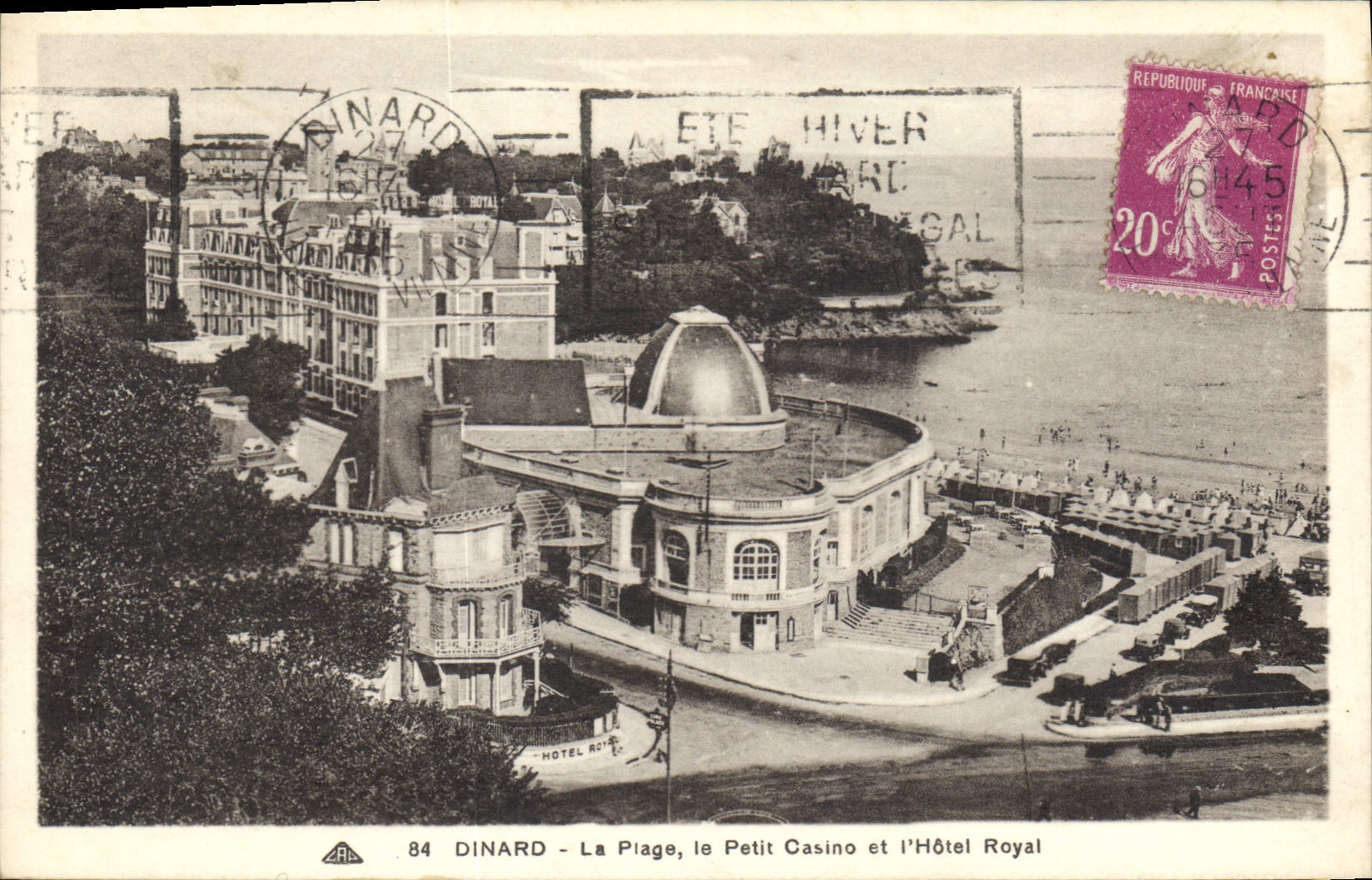 CPA Dinard La Plage le Petit Casino et l'Hotel Royal 