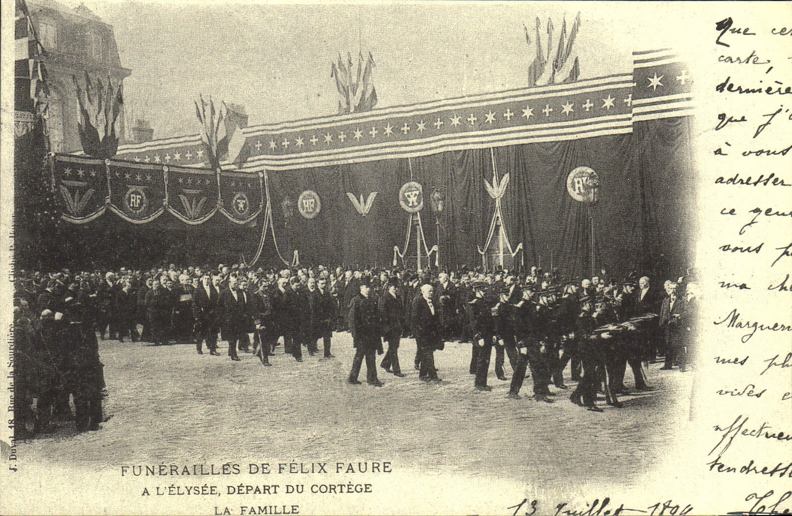 REPRO Funerailles de Felix Faure a l'Elysee depart du Cortege La famille 