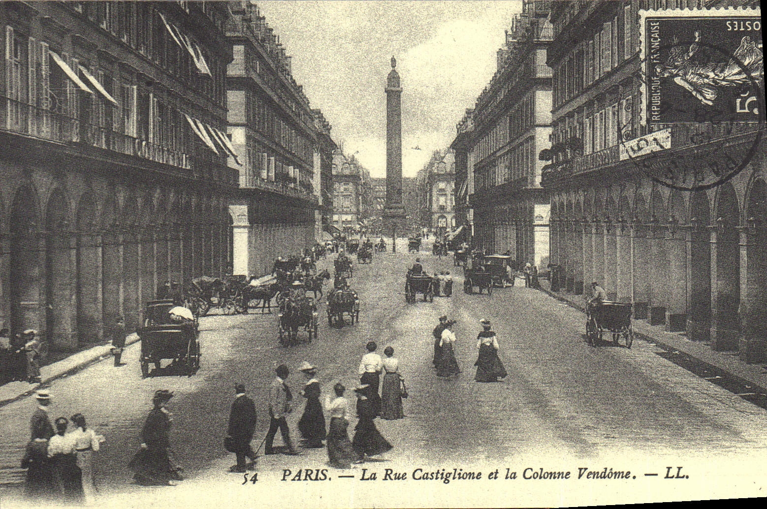 REPRO Paris La Rue Castiglione et la Colonne Vendome