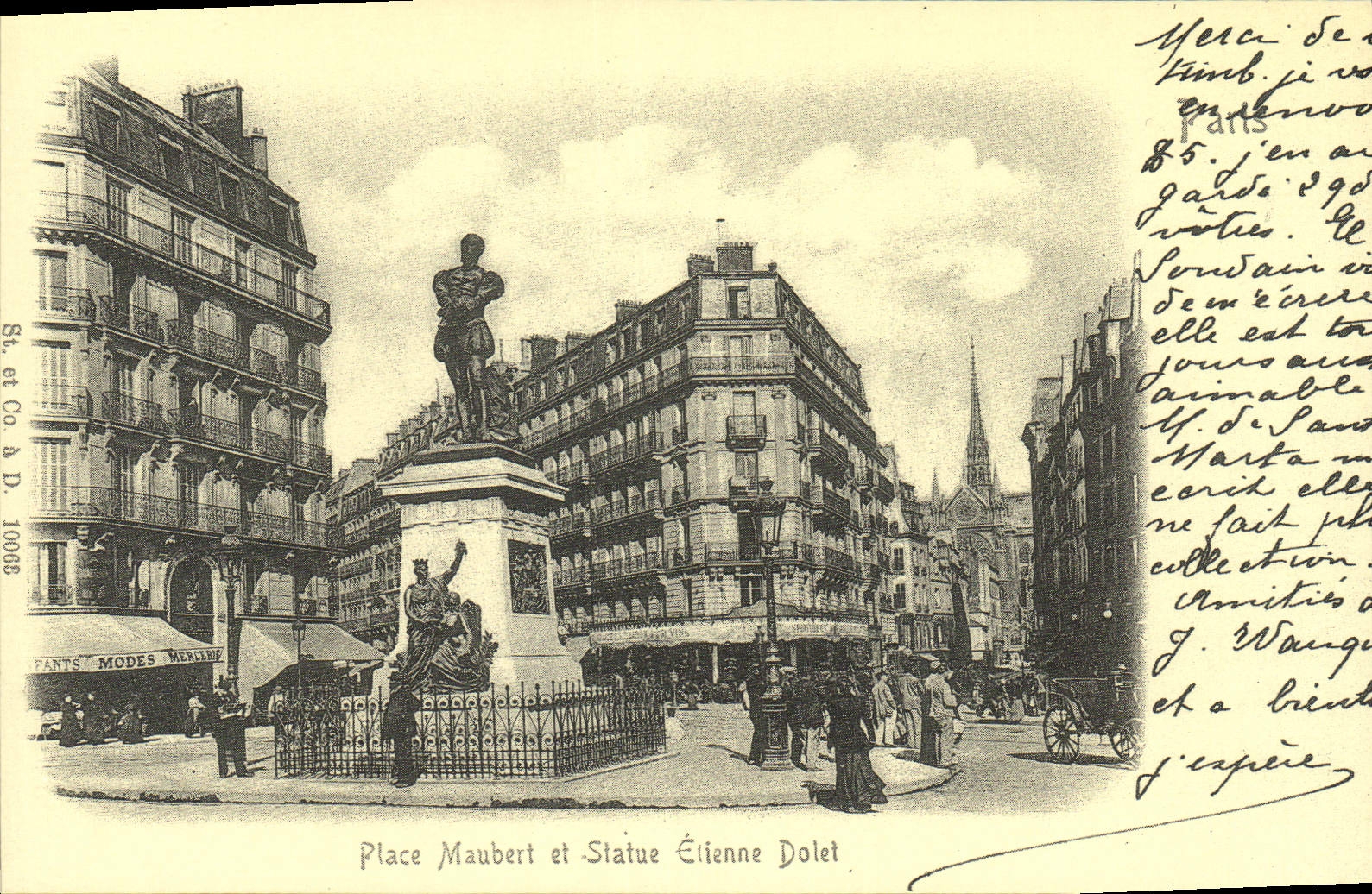 REPRO Paris Place Maubert et Statue Etienne Dolet
