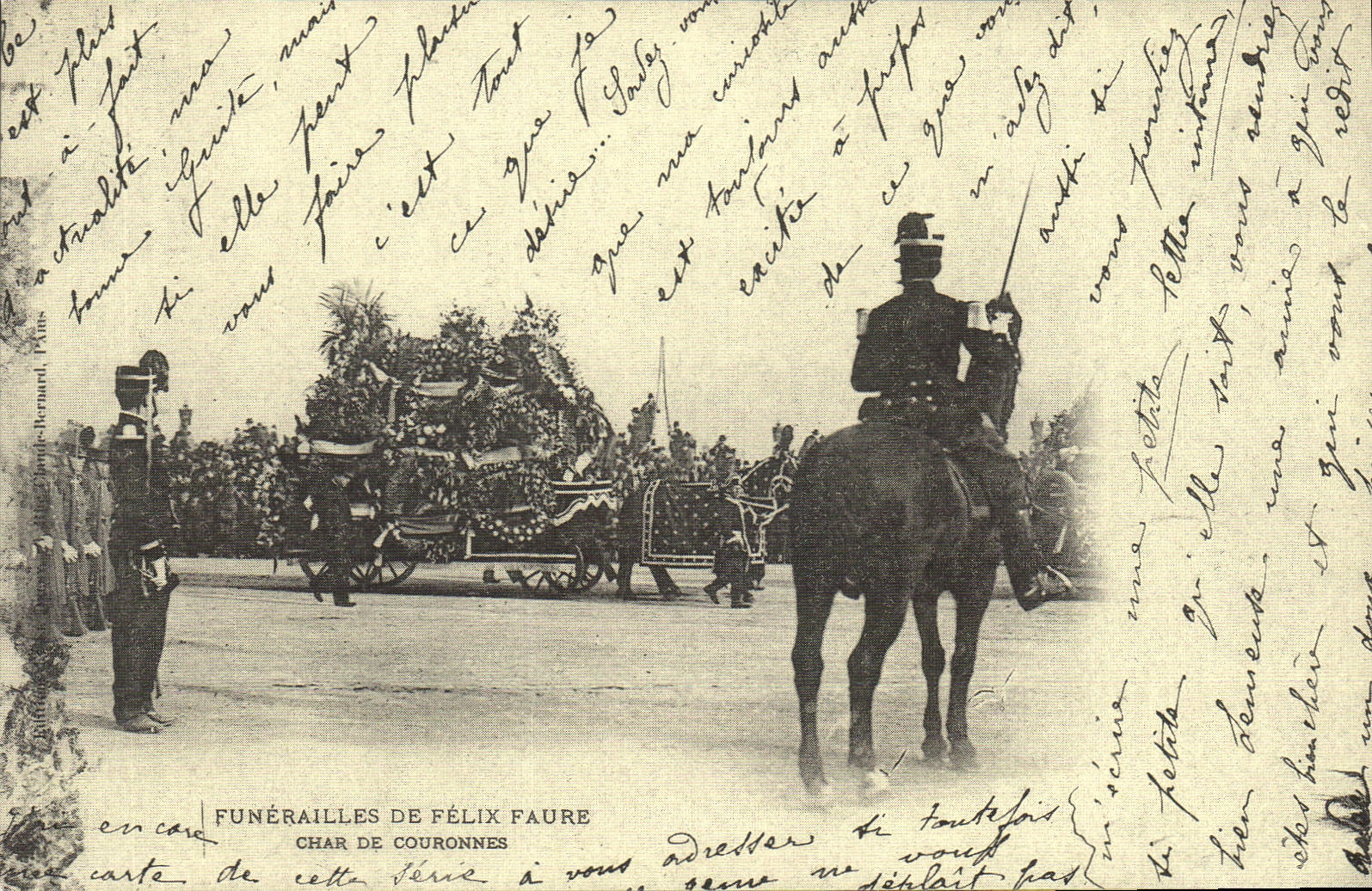 REPRO Funerailles de Felix Faure Char de Couronnes 
