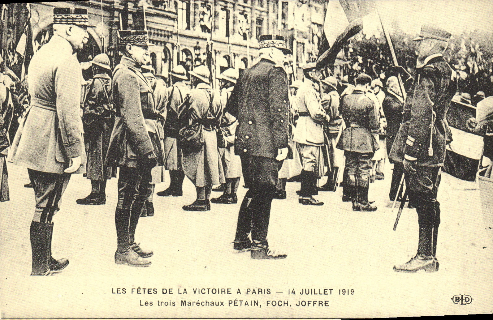 REPRO Les Fetes de la Victoire a Paris 14 Juillet 1919 Les trois Marechaux Petain Foch Joffre