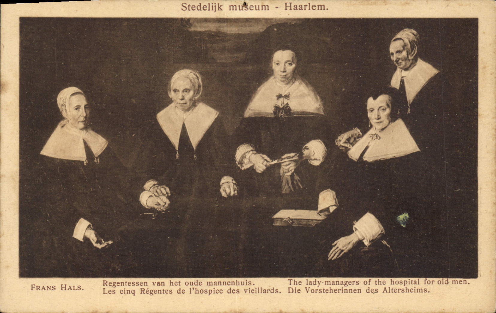 CPA Stedelijk museum Haarlem Frans Hals Les cinq Regentes de l'Hospice des vieillards 