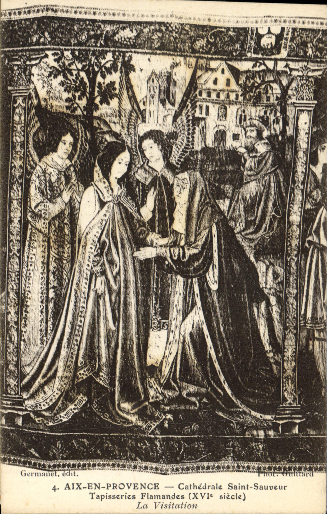 CPA Aix en Provence Cathedrale Saint Sauvenur Tapisseries Flamandes XVI siecle La Visitation