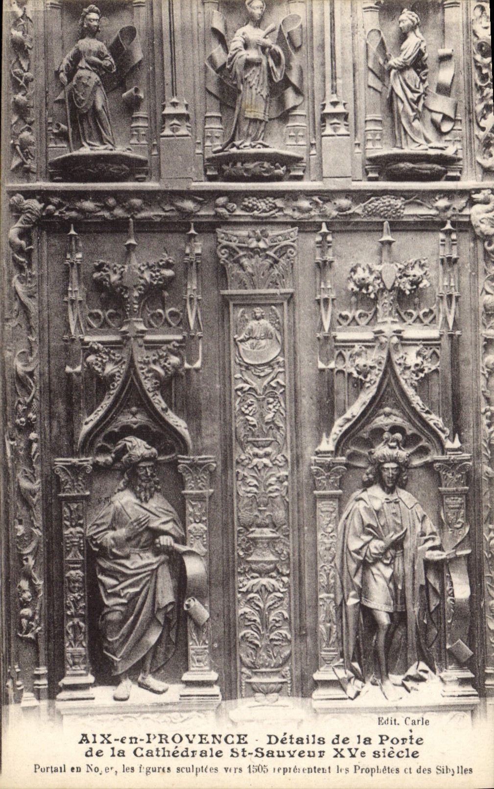 CPA Aix en Provence Details de la Porte de la Cathedrale St Sauveur XV siecle 