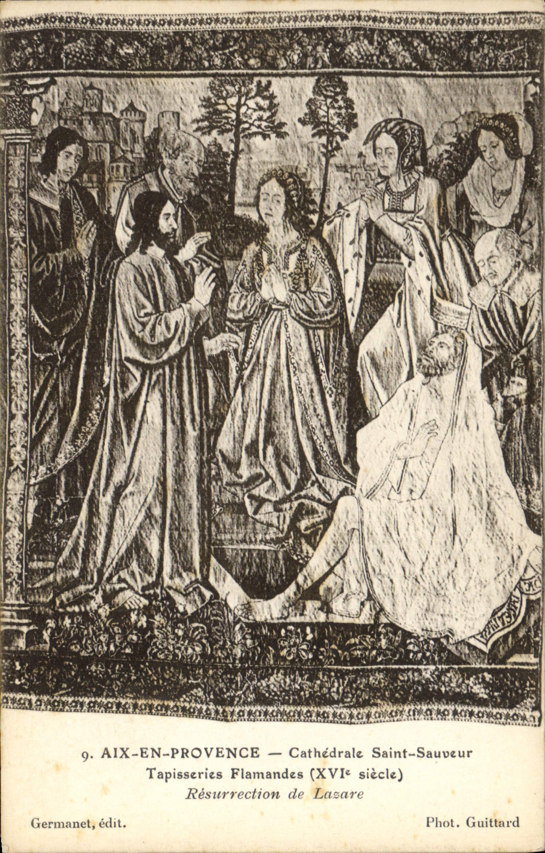 CPA Aix en Provence Cathedrale Saint Sauvenur Tapisseries Flamandes XVI siecle Resurrection de Lavar