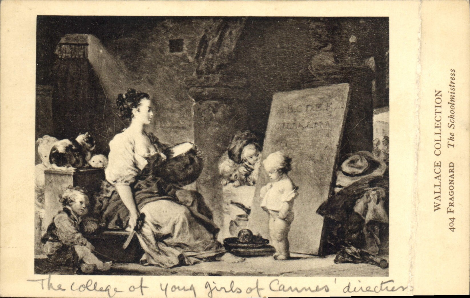 CPA Wallace Collection Fragonard The Schoolmistress 